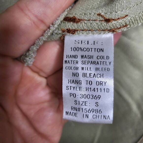 Idem ditto Utility Button Front Belted Mini Shirt Dress in Sage Size Small - Picture 10 of 10